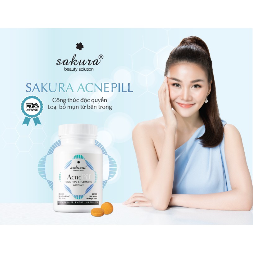 Sakura Acnepill - Viên uống giảm mụn, mờ thâm làm khô nhanh cồi mụn và tăng cường sức đề kháng cho da tự nhiên - 60 viên | BigBuy360 - bigbuy360.vn