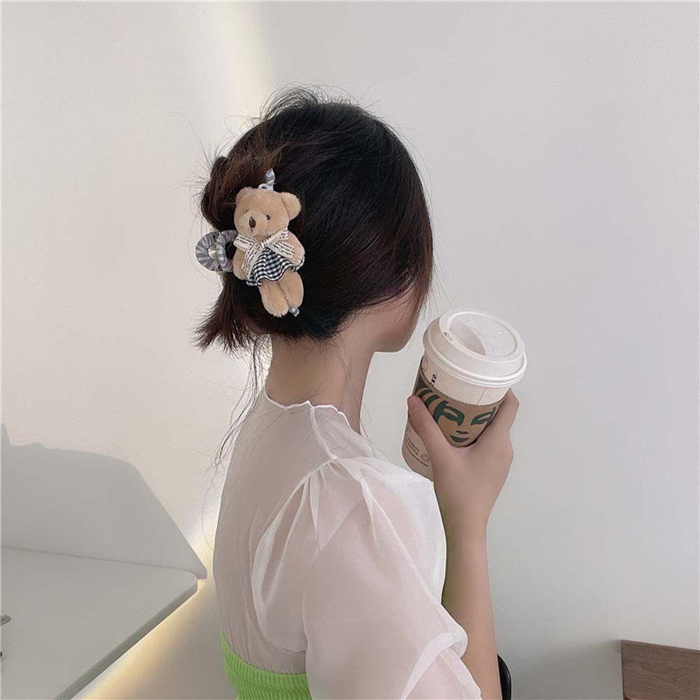 Kẹp Tóc Đính Nơ Vải Bông Họa Tiết Gấu / Dâu Tây / Hoa Hướng Dương Dễ Thương Dành Cho Bé Gái 2Lilife