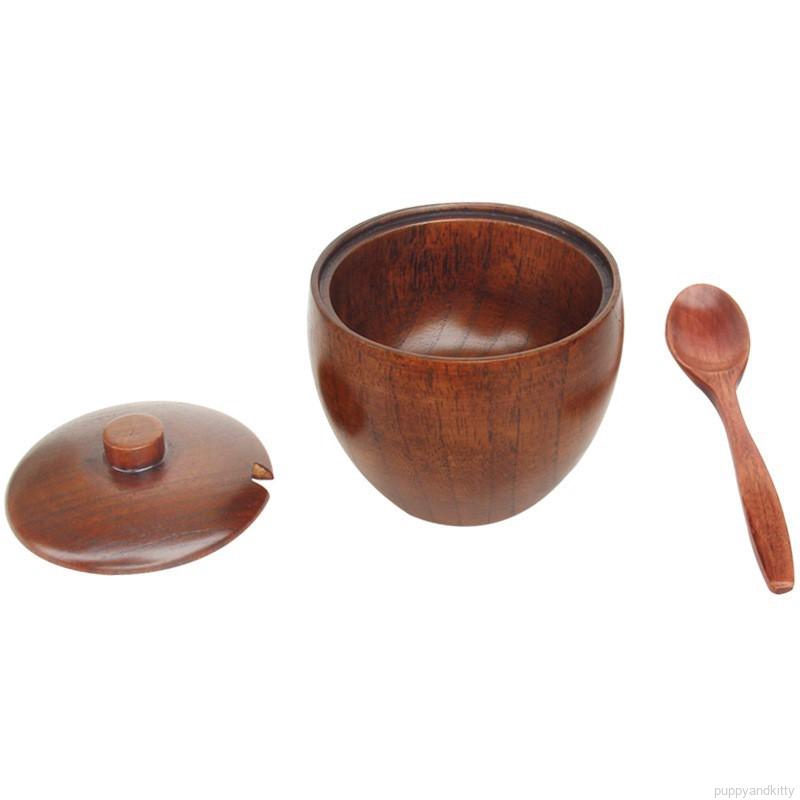 Hũ đựng gia vị bằng gỗ phong cách retro chất lượng