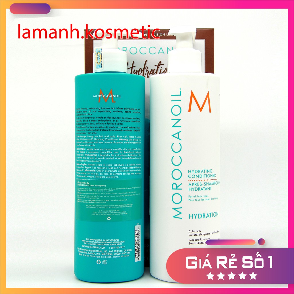 Dầu gội Moisture Hydrat MOROCCANOIL chính hãng dưỡng ẩm phục hồi tóc hư tổn khô sơ 500ml -1000ml