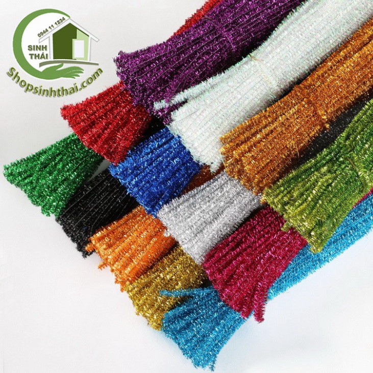 Dây kẽm xù kim tuyến, kẽm làm đồ chơi, mô hình  - màu bạc