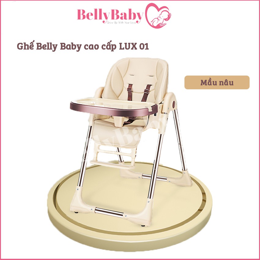 [ Ghế Ăn Dặm BellyBaby Lux01 ] - Phiên Bản Nâng Cấp 2021, Bàn Ăn Rông, Ngả Ghế 140 Độ