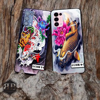 ỐP lưng kính cường lực Oppo Reno 5 / Reno 5 5G cá chép hoá rồng