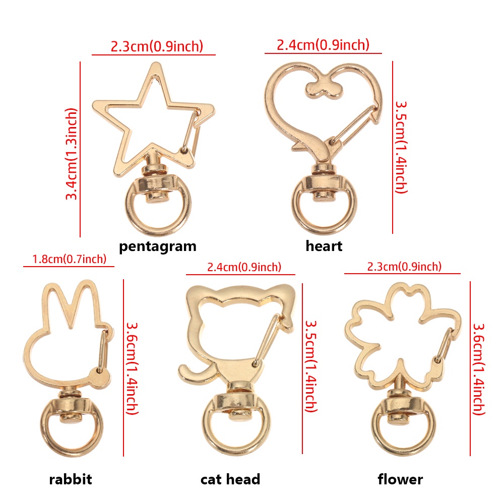 Set 5 Móc Khóa Kẹp Tôm Hùm Bằng Kim Loại Làm Trang Sức/Móc Khóa/Túi Xách DIY