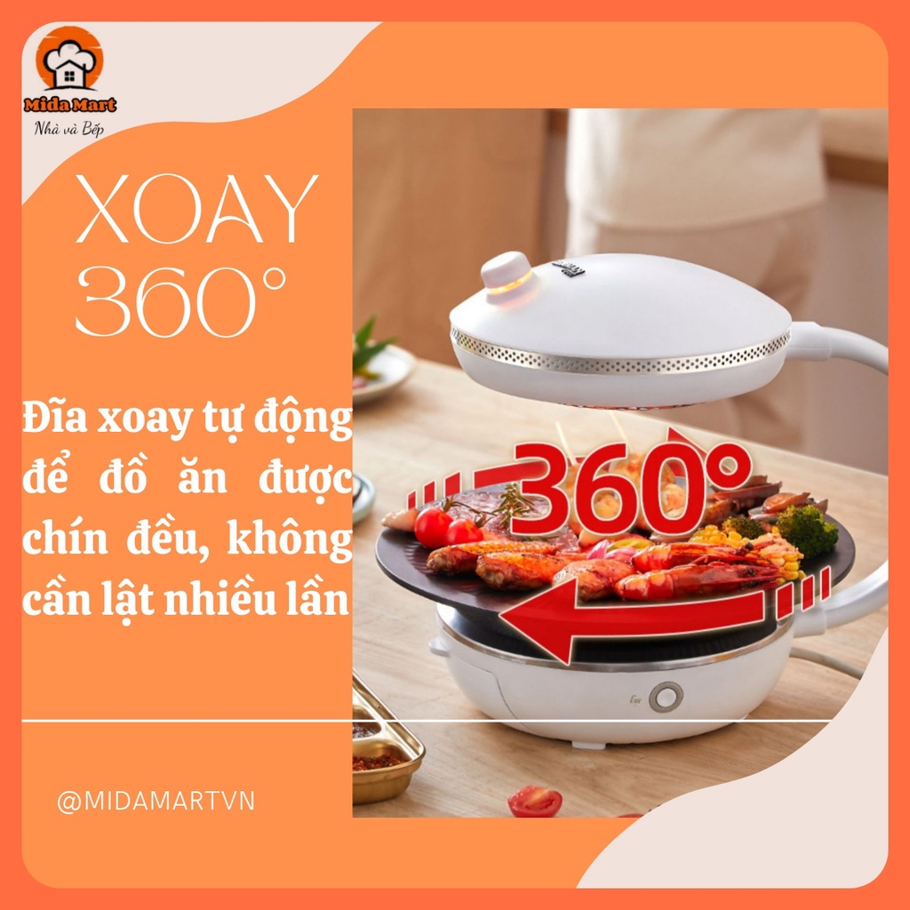 🔥 BẾP NƯỚNG HỒNG NGOẠI KHÔNG KHÓI XOAY TỰ ĐỘNG 360° GERMAN POOL CHÍNH HÃNG BẢO HÀNH 6 THÁNG 🔥