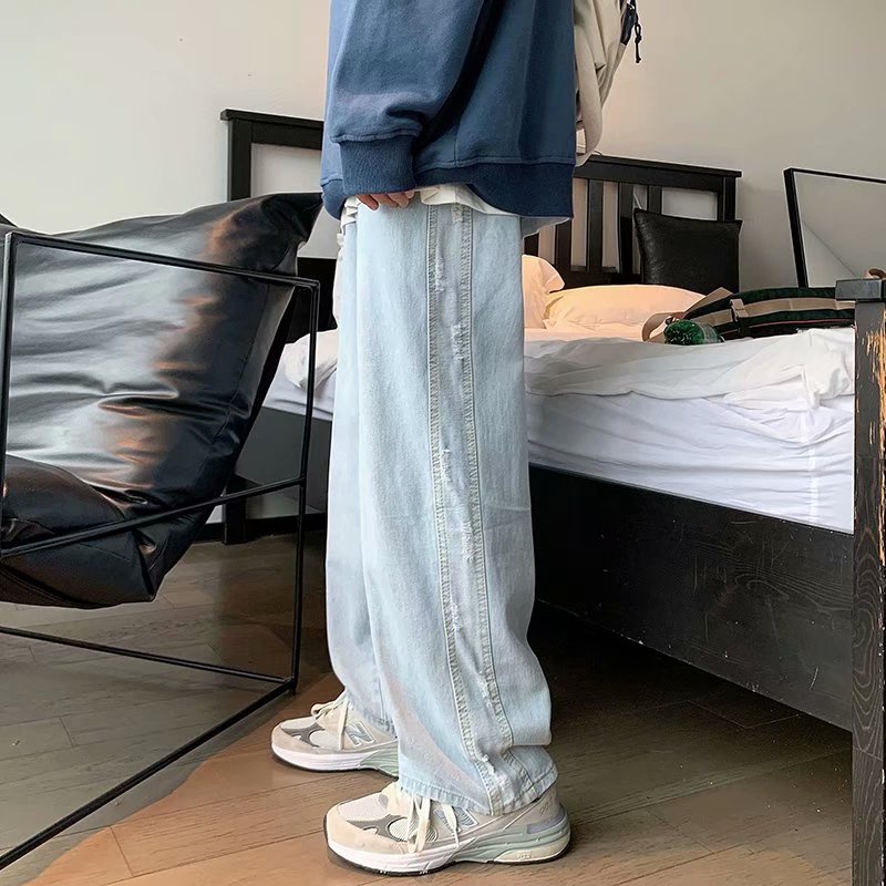 Quần jean dài ống rộng thời trang cá tính năng động cho nam unisex simple quần jean phong cách Hàn Quốc quần ống suông