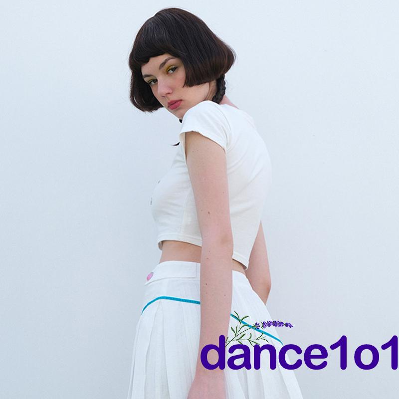 Áo Thun Nữ Ngắn Tay In Chữ dance1o1-Y2k