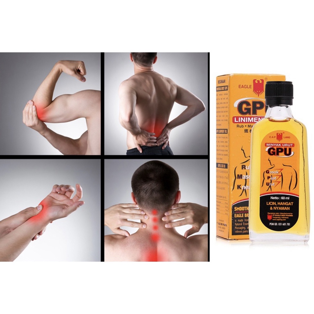 Dầu Gừng Nóng Xoa Bóp Massage GPU Minyak Urut Eagle Brand Thái Lan 60ml