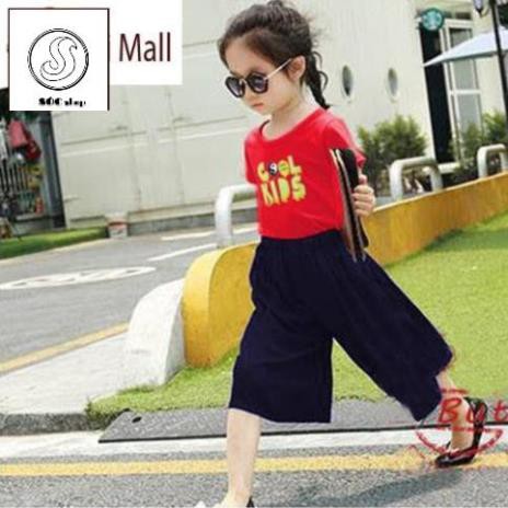 [NEW] Đồ bộ quần áo thun bé gái, kiểu quần ống rộng thời trang (Đỏ) - Quần áo trẻ em - Bé Sóc shop Bé Sóc shop