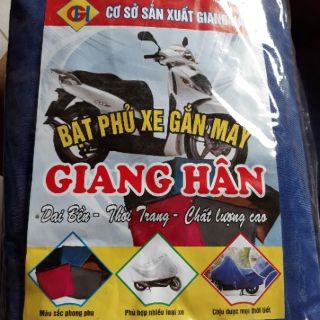 Trùm xe màu xanh.bạc