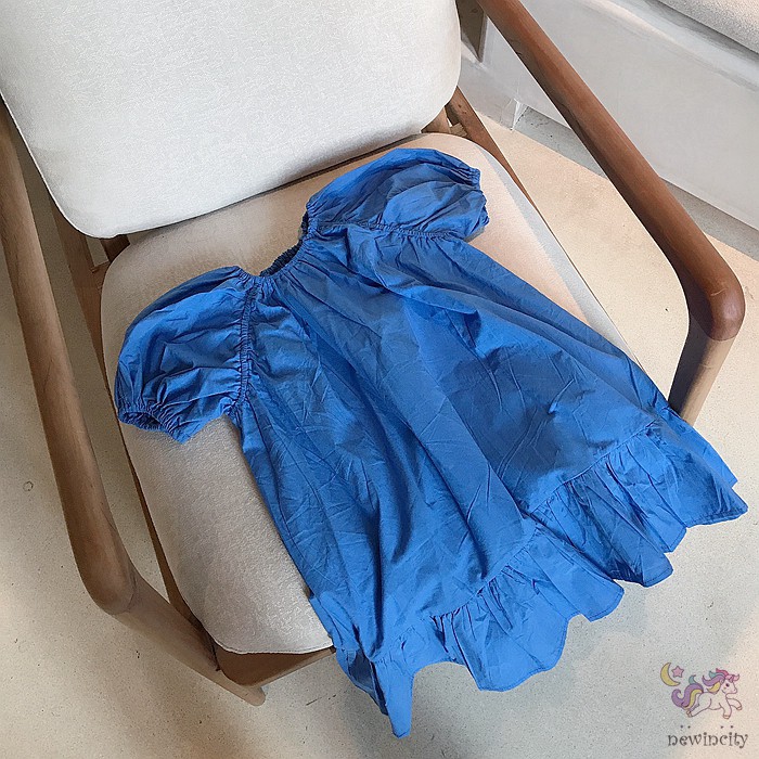 Đầm công chúa tay phồng phong cách mùa hè Hàn Quốc cho bé gái