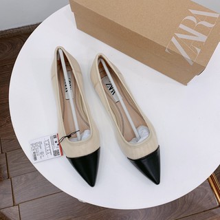 Giầy búp bê lưới mix mũi da zara fullbox