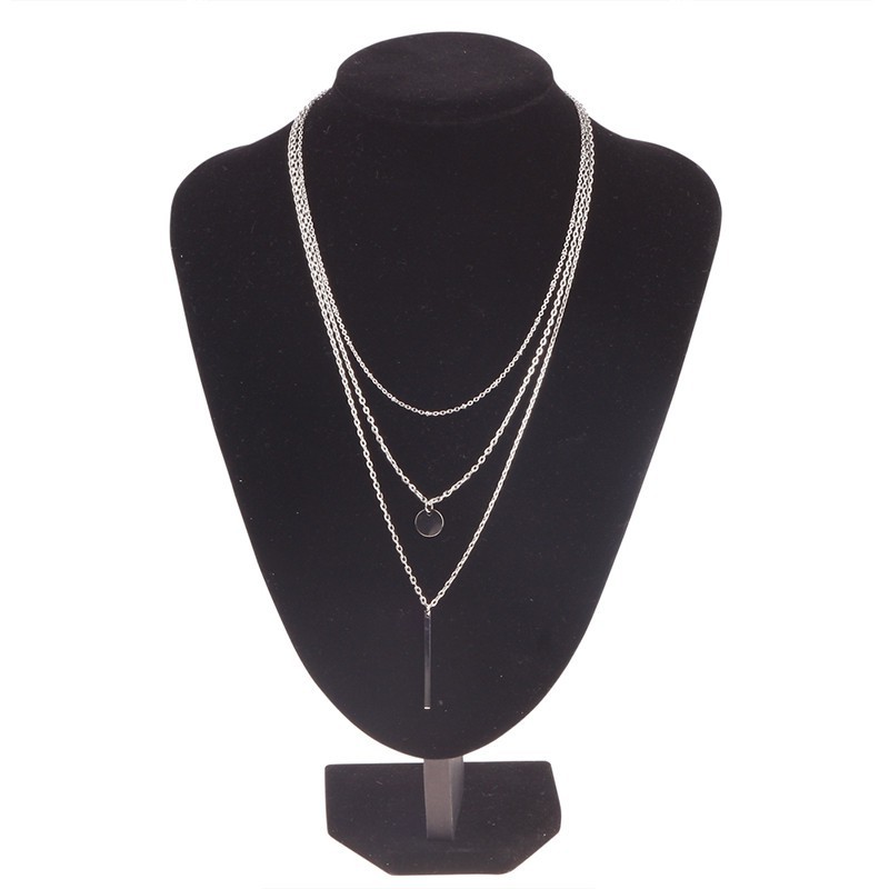 Dây chuyền hợp kim mạ vàng / bạc trang trí tua rua 3 lớp xinh xắn cho nữ