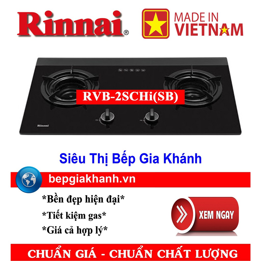 Bếp gas âm buồng đốt trong Rinnai RVB-2SCHi(SB) sản xuất tại Việt Nam