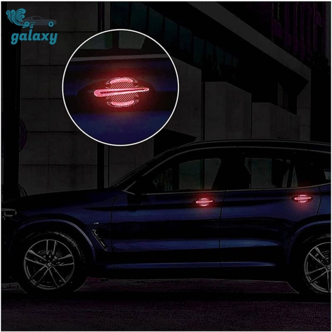 Galaxy Bộ 8 Miếng Dán Phản Quang Cảnh Báo An Toàn Chống Trầy Cho Tay Nắm Cửa Xe Hơi