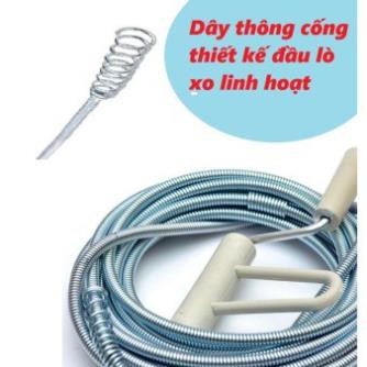 Dây thông tắc đường ống, vệ sinh Huy Hoà bằng thép dài 5 mét và 3 mét