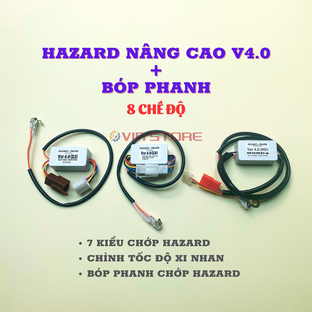 XI NHAN HAZARD NÂNG CAO v4.0 + BÓP PHANH, 8 CHẾ ĐỘ, bóp phanh chớp xi nhan