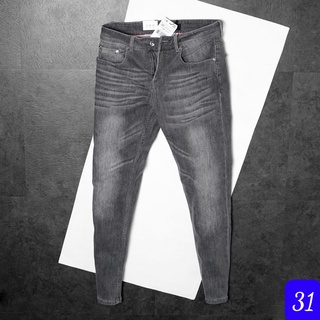 Quần jean nam xám đậm trơn không rách gối chất bò cao cấp co dãn 4 chiều, quần rin nam from chuẩn cực đẹp xuong01