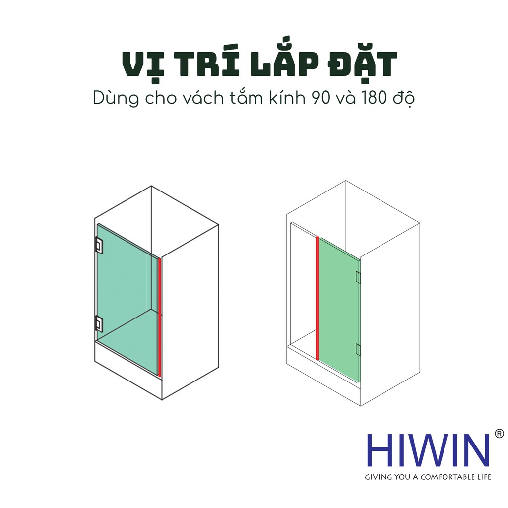 Gioăng từ 90 và 180 độ cabin tắm màu đen Hiwin SP-056