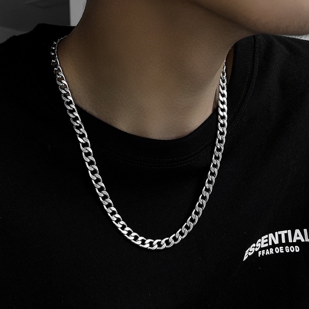 Dây Chuyền Nam Chuỗi Trơn Bản Vừa Vòng Cổ Nam Nữ Unisex Cuban Basic HipHop Ngầu Chất Liệu Titan Không Rỉ Gudi Studio
