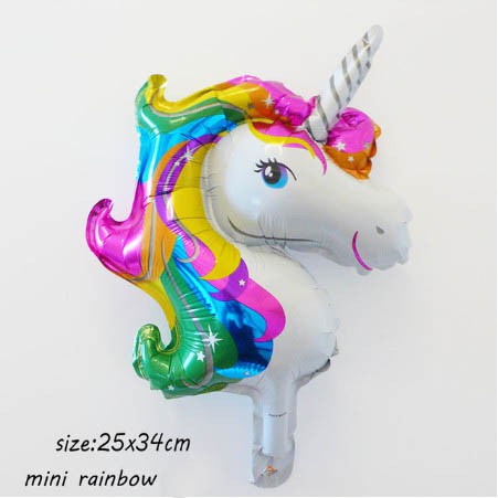Bộ 15 Bong Bóng Hình Kỳ Lân Màu Hồng Dễ Thương Trang Trí Tiệc Sinh Nhật