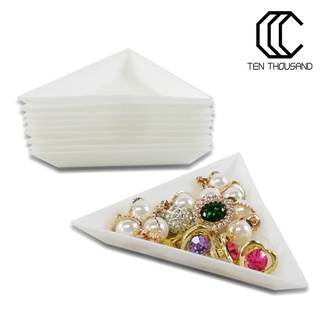 ✧bộ 10 khay nhựa tròn đựng hạt đá trang trí móng tay giá đỡ