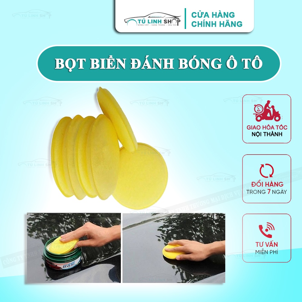 Mút xốp, bọt biển đánh bóng sơn ô tô, xe máy chuyên dụng, hình tròn đường kính 10cm