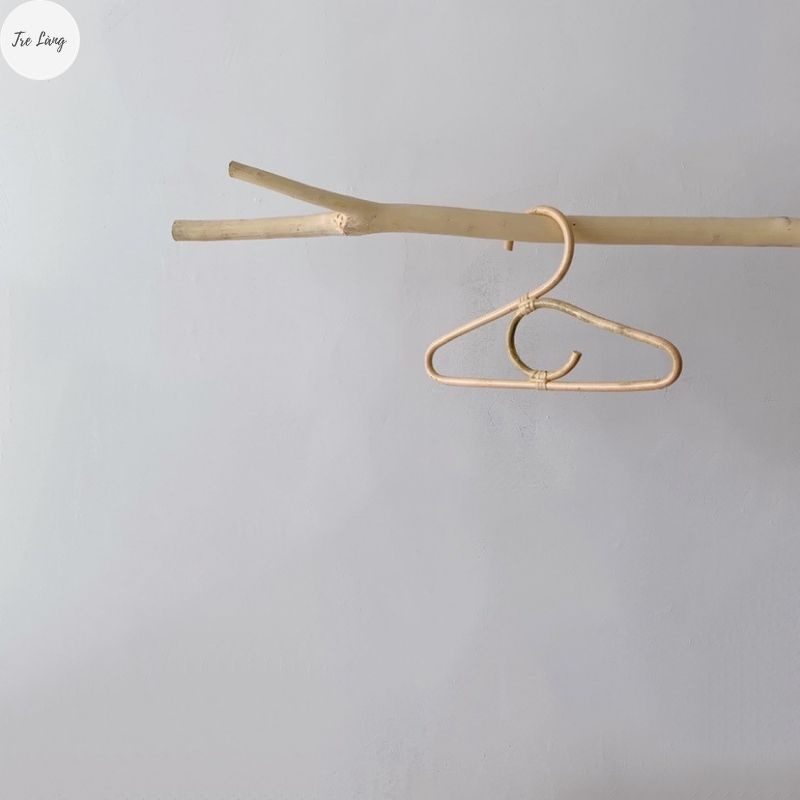 Móc treo quần áo decor vintage bằng mây chụp ảnh siêu xinh thân thiện môi trường