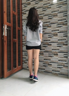ÁO SƠ MI OVERSIZE SỌC XÁM 1 TÚI