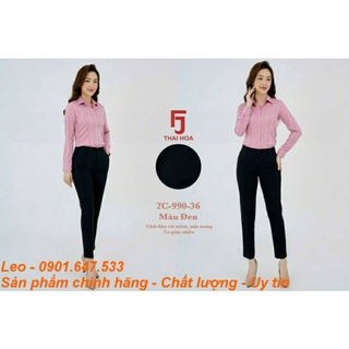 Quần tây Thái Hoà 9 tấc lưng cao 2 ly chìm vải mỏng nhẹ 2C-990