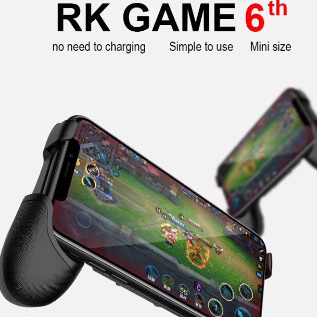 Tay cầm RK GAME 6 cho điện thoại full màn hình dưới 6.3 inch (Tặng joystick) -DC2159