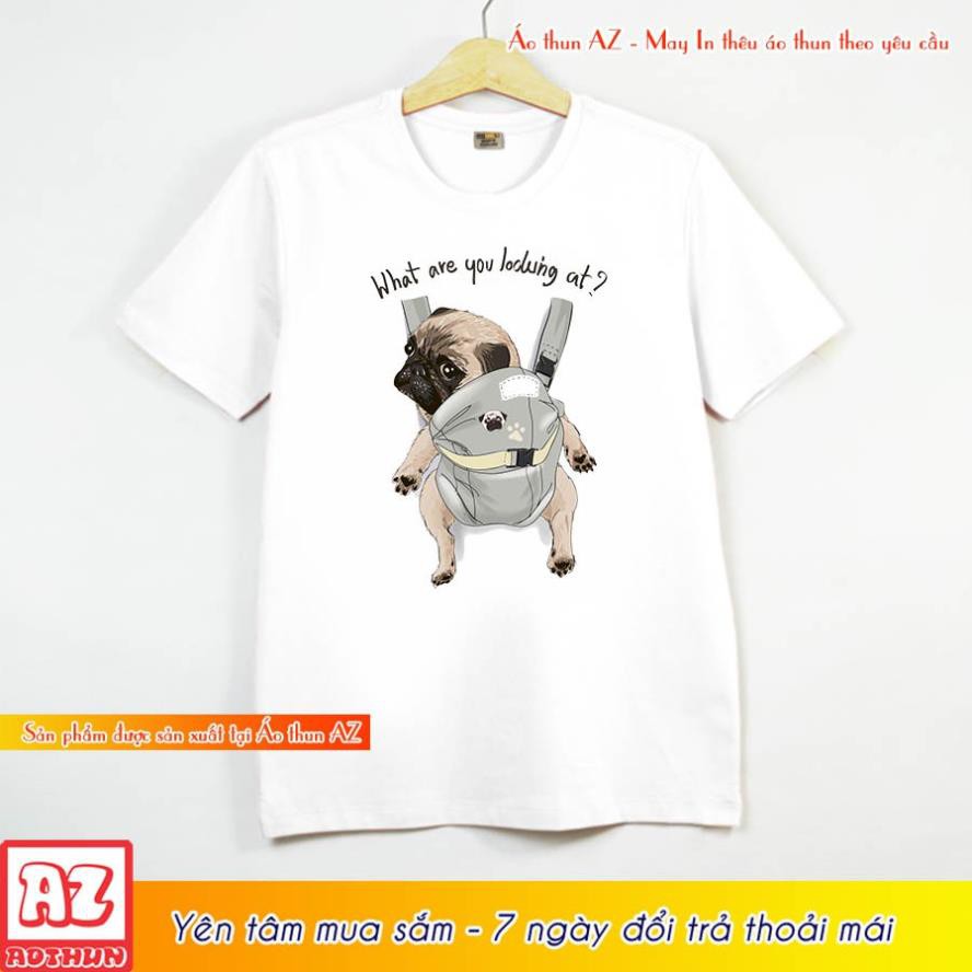 [ HOT-SALE] Áo thun Teen Nam Nữ in hình Chó Pug Cute Dog - Form rộng BIGSIZE AZ M1698  - giá rẻ nhất