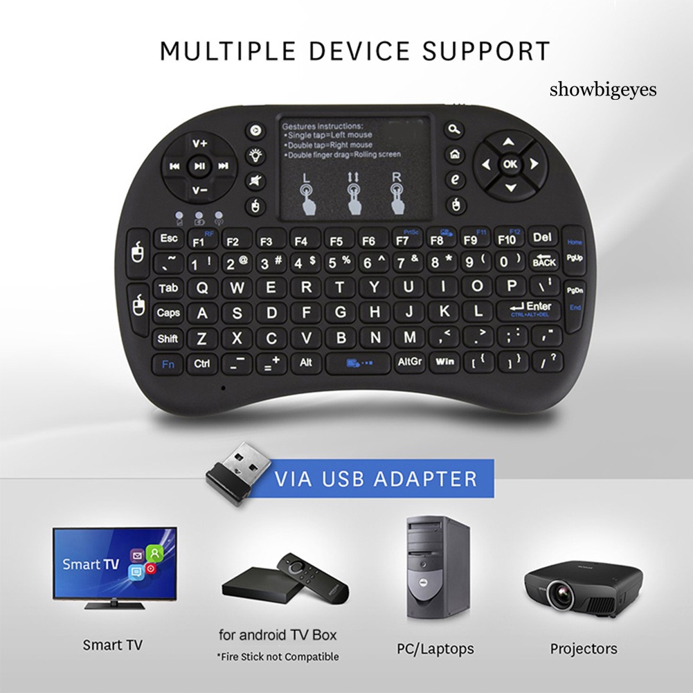 Bàn Phím Bluetooth Không Dây Com-I8 Mini Kèm Cảm Ứng Cho Xbox 360 Tablet