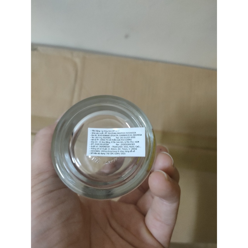 Ly Thủy Tinh Cao Cấp Trung Nguyên 200ml – Hàng Nhập Khẩu Indonesia