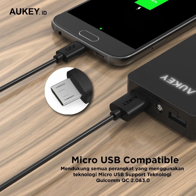 Aukey Dây Cáp Sạc Truyền Dữ Liệu Micro Usb 2m / 2m Cho Xiaomi Oppo Vivo Samsung