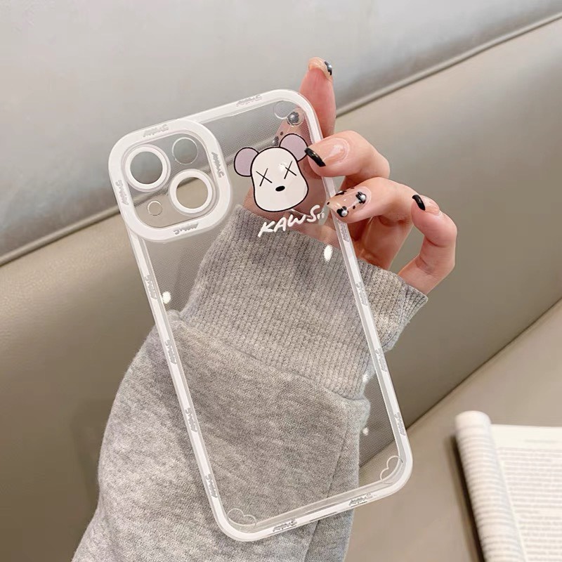 Ốp lưng iphone đẹp độc đáo kaws cạnh vuông nổi trong suốt 6/6plus/6s/6splus/7/7plus/8/8plus/x/xr/xs/11/12/pro/max/plus