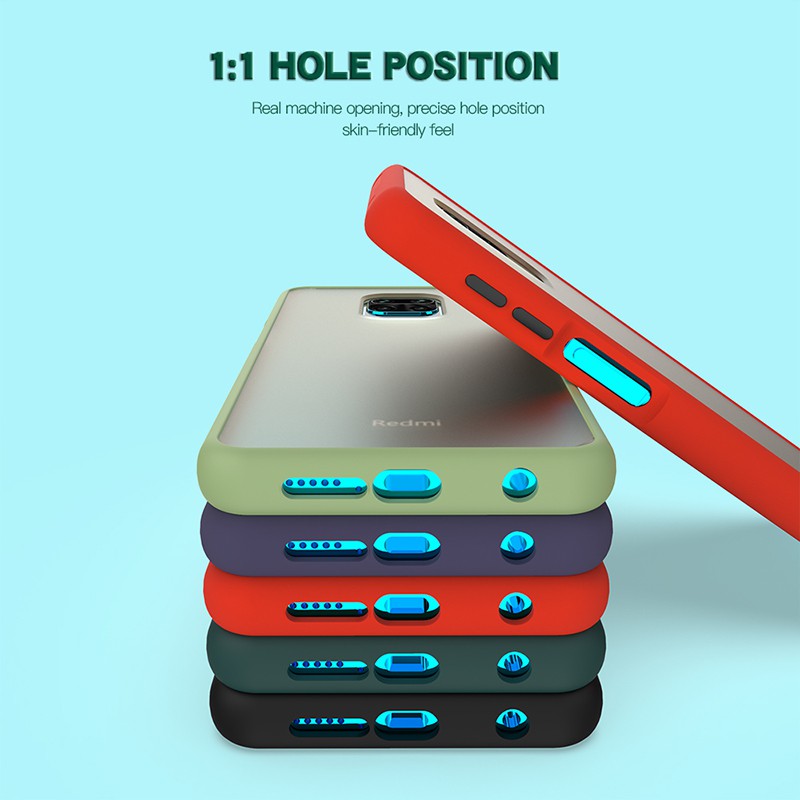 Ốp điện thoại nhám phối màu cho Xiaomi Poco X3 / Xiaomi Note 10 Lite / Redmi Note 9 / Redmi Note 9s / Redmi Note 9 Pro