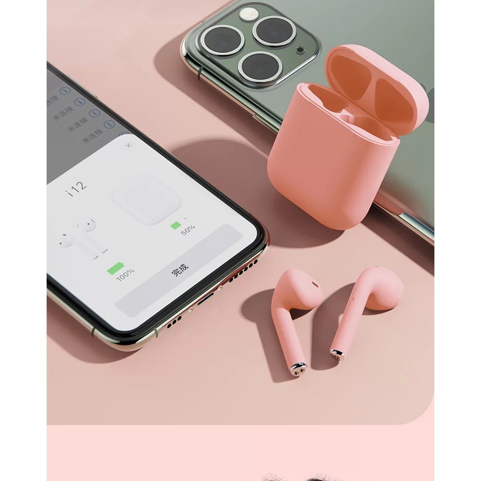 Tai Nghe Bluetooth Nghe Không Dây Tai Nghe Bluetooth Inpods i12 Macaron - Min STORE