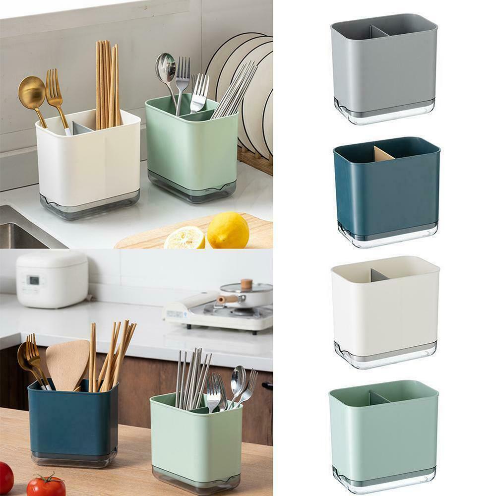 KUNHEV ❈Hoa Mẫu Đơn❈ Giá Đựng Muỗng Đũa Để Ráo Nước Hai Lớp Đa Năng Có Thể Tháo Rời