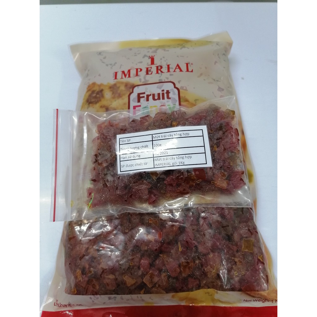 [100g (chiết lẻ)] Mứt trái cây hỗn hợp (nguyên liệu làm bánh, kem) Mixed Fruit Fancy (cac-hk)