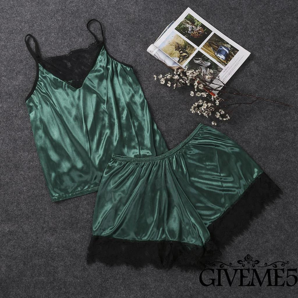 Set Đồ Ngủ Bằng Lụa Satin Quyến Rũ Dành Cho Nữ