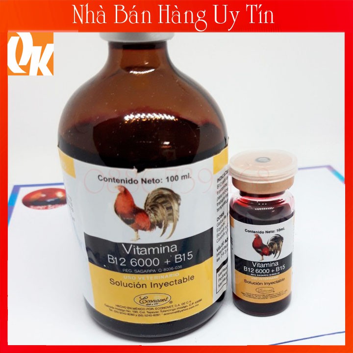 Vitamina B12 6000+B15 - Chích Gà Sung Đá Bo Khủng Chích Nuôi Chiến Kê Chế Độ Đá