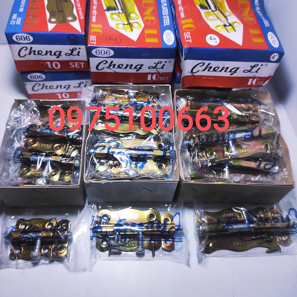 Chốt cửa khóa đẩy ngang CHENGLI 606 đủ size - chốt cửa - chốt chengli