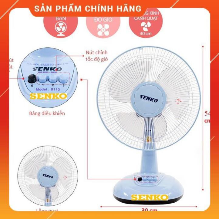 Quạt để bàn - quạt bàn mini SENKO B1213 sải cánh 30cm - Thiết kế Nhỏ Gọn, Chắc Chắn, Quạt chạy êm