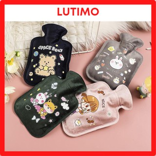 Túi chườm nóng lạnh nhung mềm giảm đau bụng kinh, túi chườm giữ ấm hạ sốt 350ml TC1