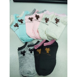 Tất mèo cổ ngắn set 10 đôi 5 màu