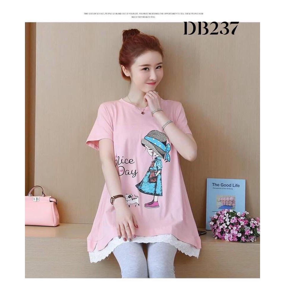 áo bầu hè NICE DAY phối ren thời trang A21