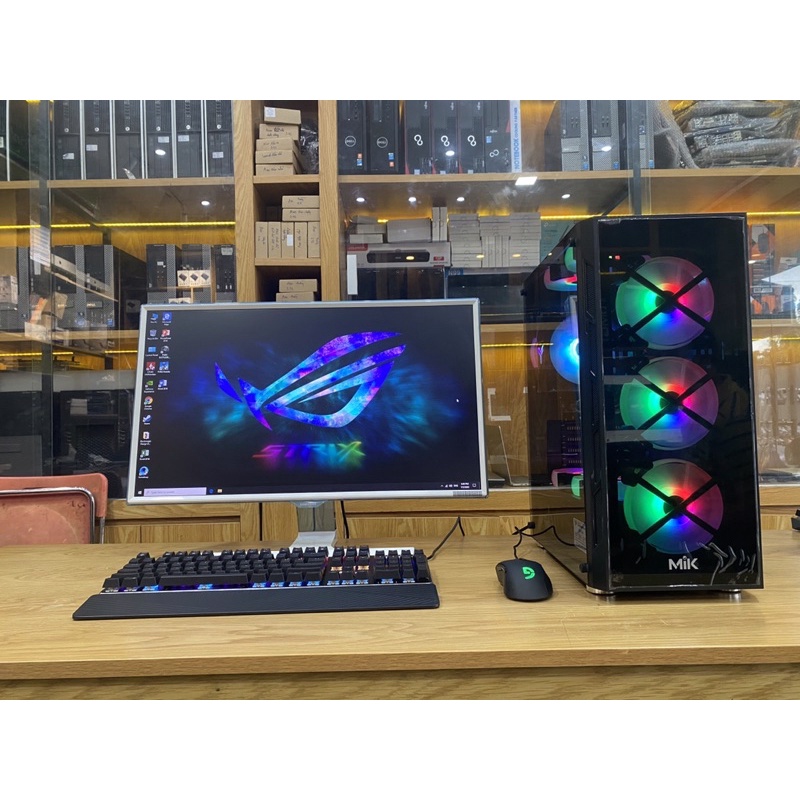 Dàn pc chuyên game, đồ hoạ i7 ram 16G vga 6G lcd 27" phím chuột cơ