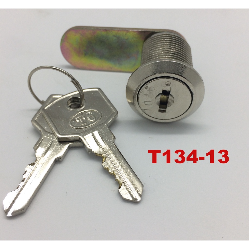 T134 Khóa tủ camlock T6 cho tủ cốp sắt, nhựa, tủ locker 20mm Đài Loan an toàn kèm 2 chìa thau