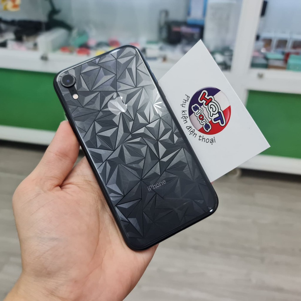 Miếng dán mặt lưng 3D vân kim cương cho Iphone XS Max / XR / XS / X